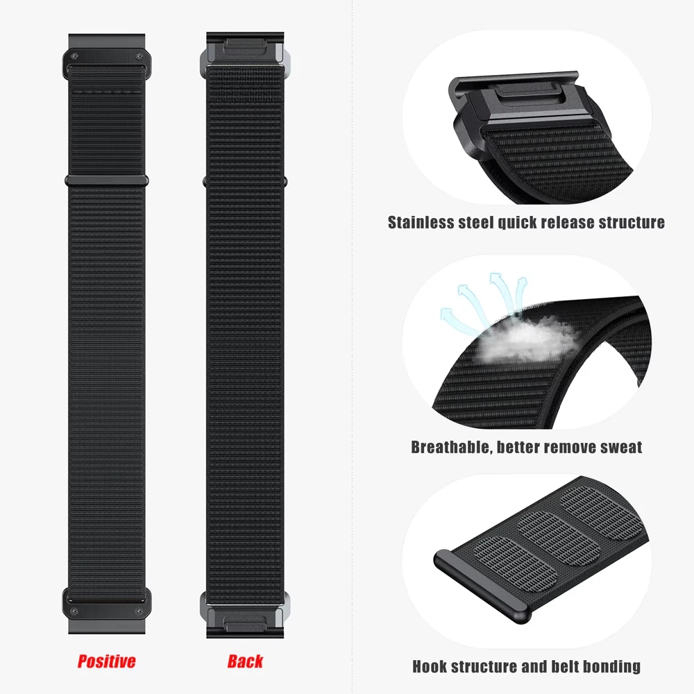 Premium Nylon Easy Fit Strap for Smartwatch - Quick Release Belt Bracelet