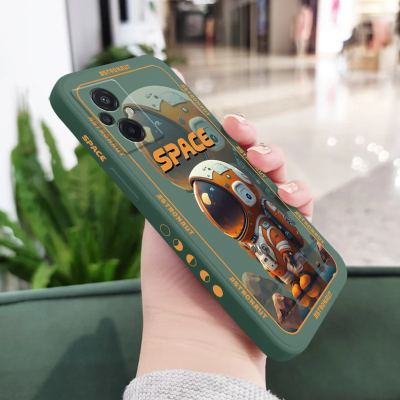 Space Astronaut Liquid Silicone Phone Case – Universal Fit