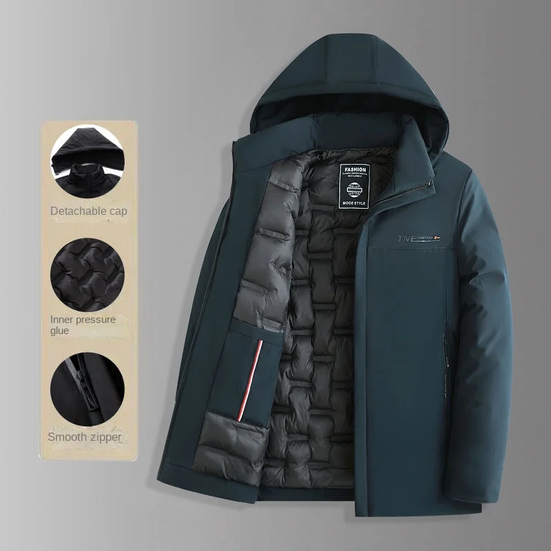 

Men's Winter Jacket Ultralight Classic and fleece thickened warm hooded Parka Men's fashion casual windproof cotton padded coat