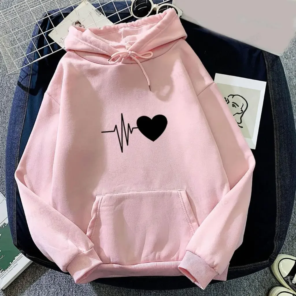 

2023 Heart Love Hoodies Men Women Fashion Hoodie Lovers Couple Sweatshirts Men's Clothing Pullovers Women Sweats Hooded