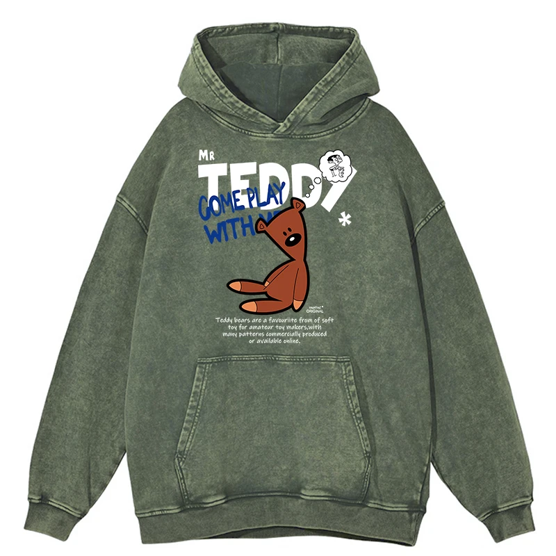 thumbnail image 1 of Sudadera holgada estilo hip hop para hombre, estilo retro, desgastado, estilo americano, con capucha, 100 % algodón, para otoño, 1 of 4