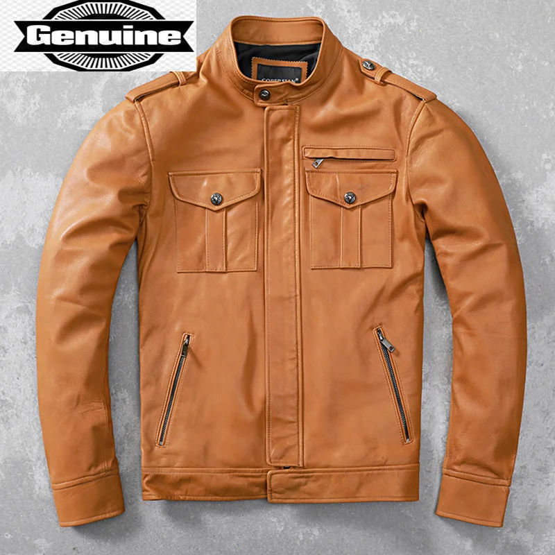 

Мужская одежда из овчины 2023, куртка из натуральной кожи, мужские мотоциклетные куртки, осеннее пальто для мужчин, мужская куртка LXR737