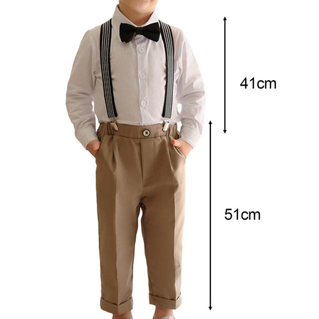 Boys Gentleman Outfit Formal Suit Long Sleeve Shirt Boy Clothes Boys Formal Outfit for Party, Dinner, Birthday, Wedding