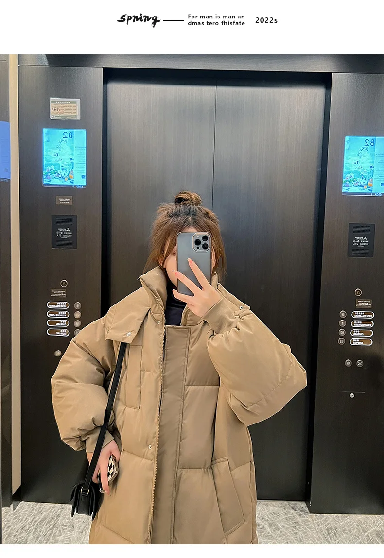 Thick -30 Degree Parka Women Winter Long Over-the-knee Down Jacket Female Loose Hooded Winter Jacket
