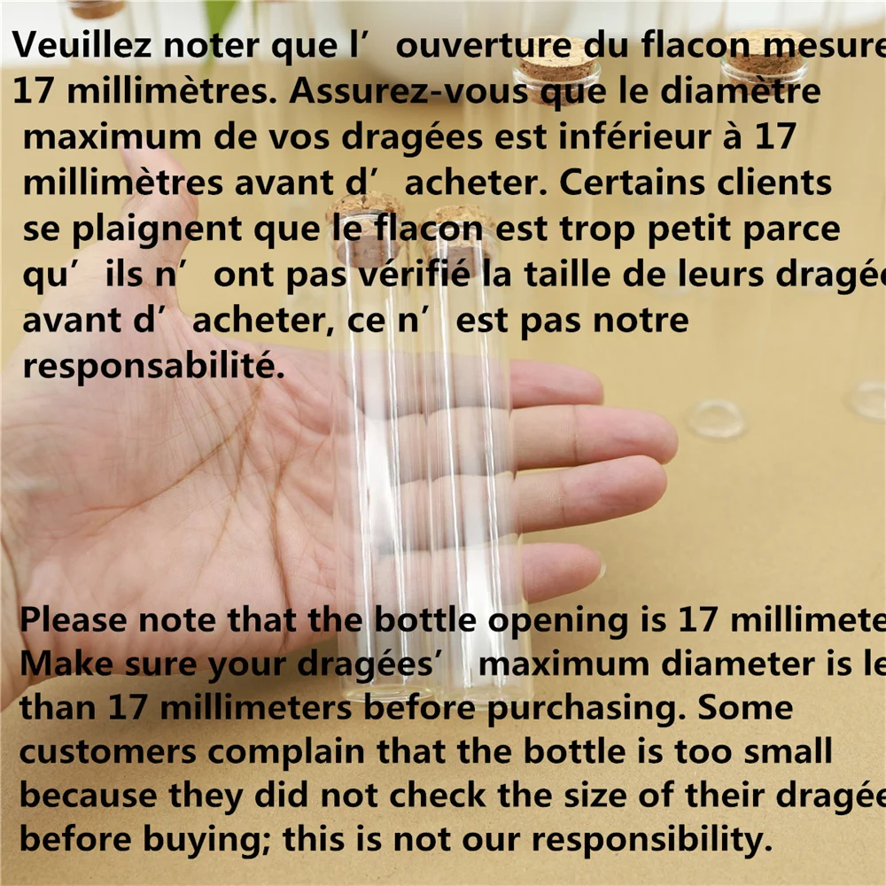 54pcs/108pcs/ Wedding Dragees Glass Jar 17*22*60mm12ml Dragees Glass Test Tube Marriage Dragees Glass Bottle Wedding Gift Crafts 6