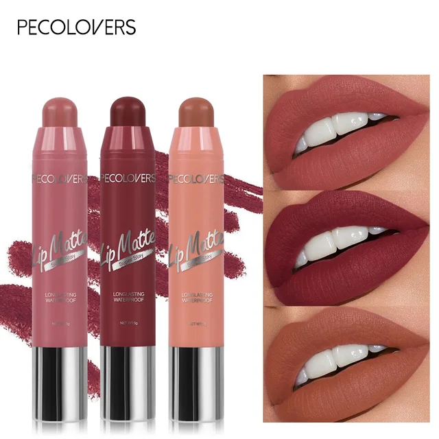 Moisturizing Lip Stain,Waterproof Lipstick，long Lasting，Matte Crayon Lipstick,Lightweight,Smooth Lipstick Pen,