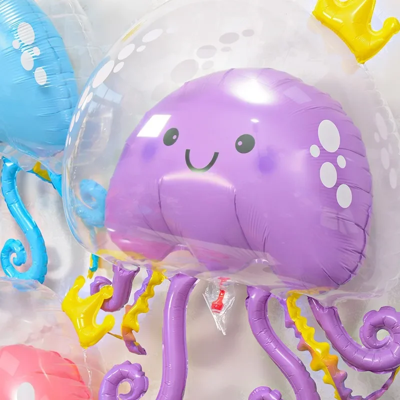 Set 8 Decorazioni Medusa In Carta Velina – Lanterne Blu Da Appendere Per Feste A Tema Oceano, Sirena, Baby Shower E Compleanni (Ø 25,4 Cm) - 5