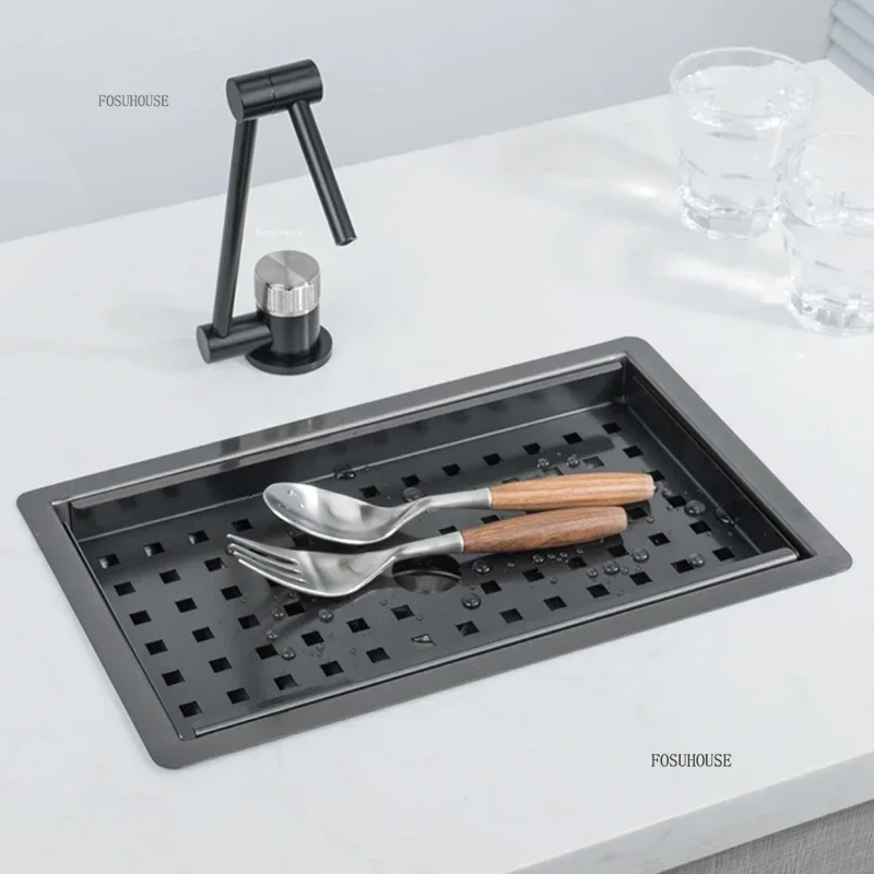 Nano Sink Hidden Stainless Steel Kitchen Sinks Island Bar Invisible Mini Small Single Sink Pantry with Cover Kitchen Fixture ZZ