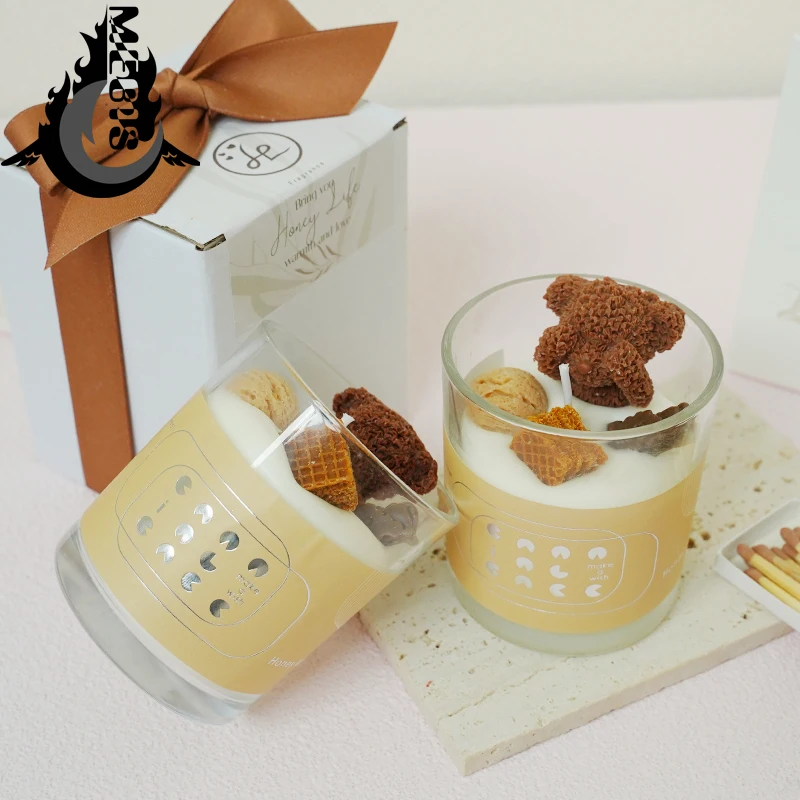 Decor Birthday Bear Scented candles scented Unscented In Glass Creative Gift Personalized Candle Living Room Decoration |