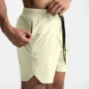 2024 New Men's Shorts Single-Layer Woven Quick Dry Solid Color Running Fitness Sports Casual American Fifth Pants Comfortable 2
