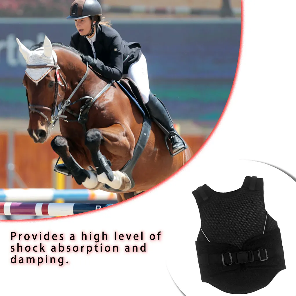 Kids Equestrian Vest Professional Shock Absorption Lengthened Filler Waistcoat Horse Riding Equipment Outdoor Sports CL 3
