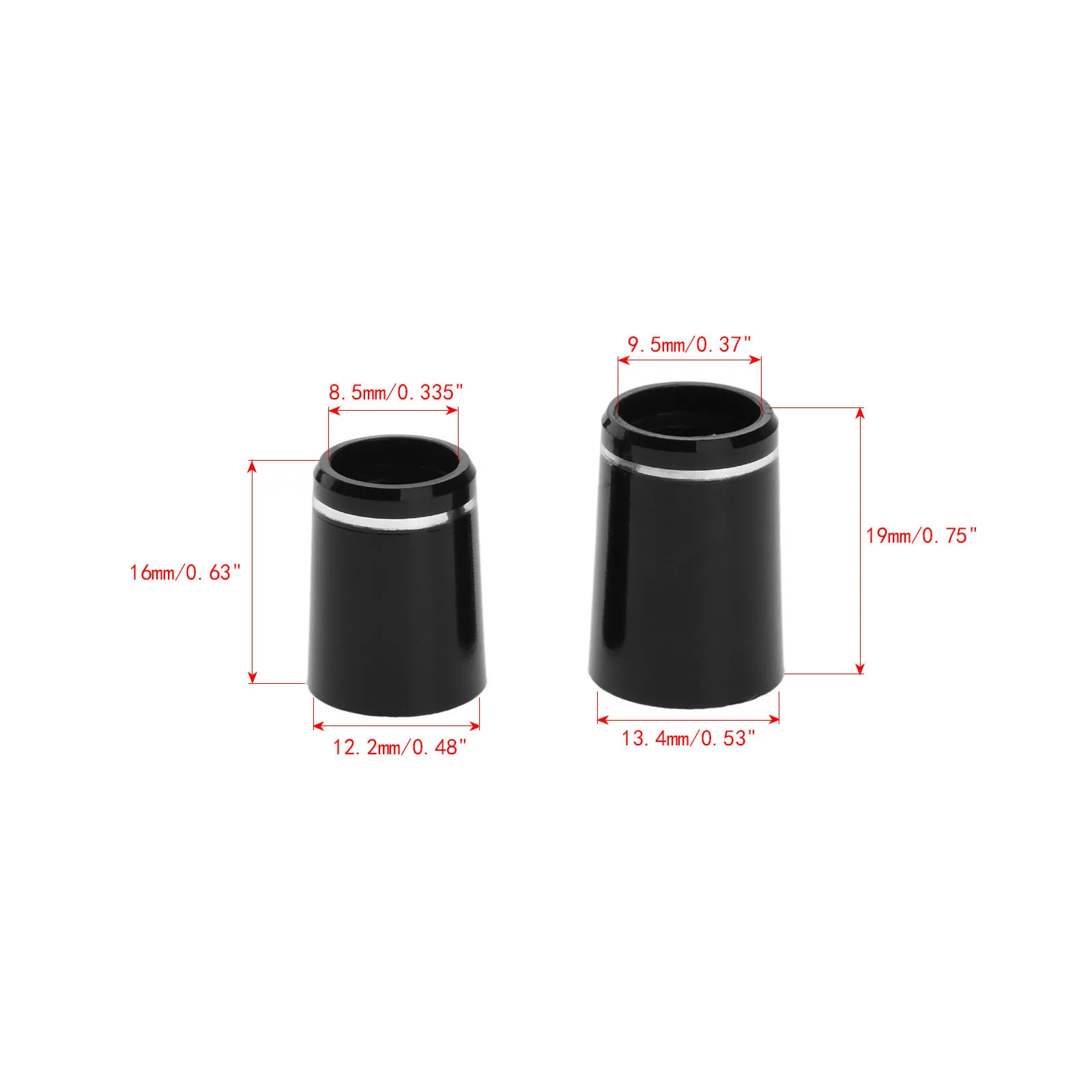 10pcs Golf Ferrules Black Plastic 8.5X16X12.2mm / 9.5X19X13.4mm Fit for 0.335/0.370 Tip Irons/wood Shaft Golf Accessories