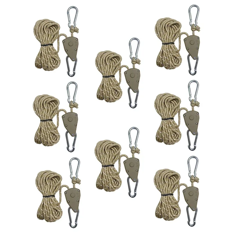 4/8 Pieces Reflective Camping Tent Rope Tie Down Fastener Fixed Buckle Pulley Tensioner Ratchet Hanger