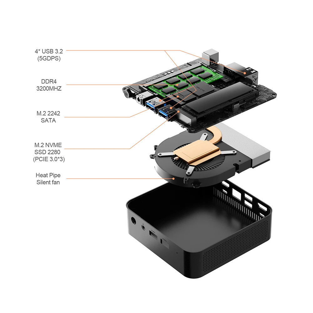 Chatreey T9H Mini PC Intel Twin Lake N150 WIFI 6Windows 11 Ultra Small Pocket Computer Dual SSD Full Function Type-C 4K 60Hz RGB mini pc