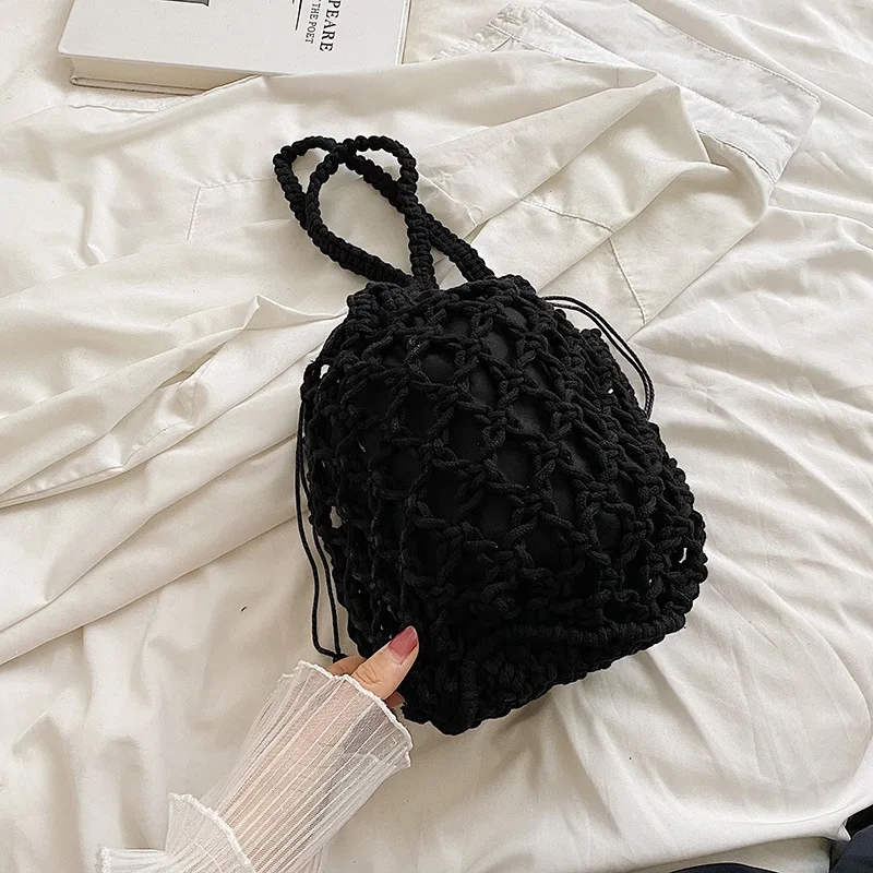 KMGDM Borsa a tracolla da donna lavorata a maglia, con fiori colorati, borsa a tracolla alla moda, borsa da spiaggia all'uncinetto, borsa da vacanza