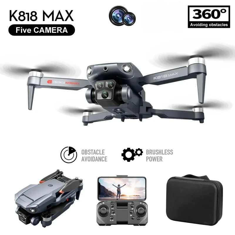 Drone K818 MAX avec caméra HD, pliable, GPS, retour auto, 25 min vol