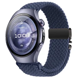 Nylon Braided Loop Strap with Parachute Buckle Bracelet Band for 22MM Width Band (Deep blue)