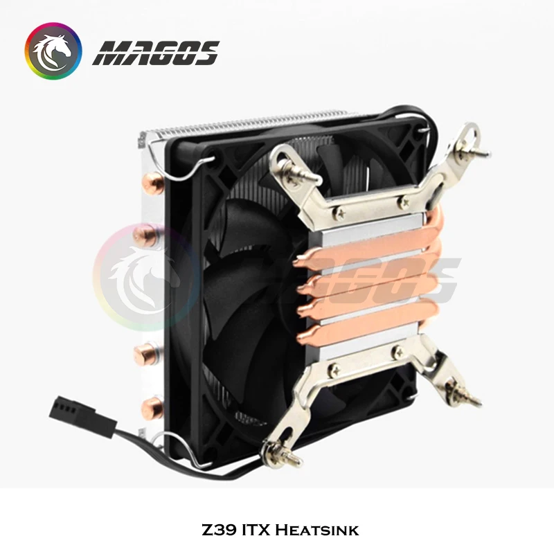 Refrigerador a ar Cpu para Caixa Mini Itx Ultrafino 39 mm de Altura Z39 Tubos de Calor Radiador Cpu Controlo Pwm 4pin Amd Plataformas Intel