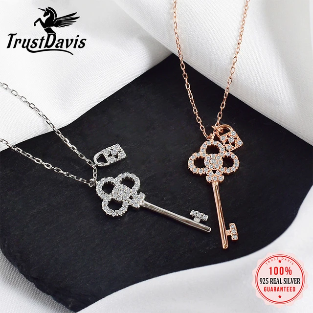 Women's Tiny Diamond Padlock Necklace