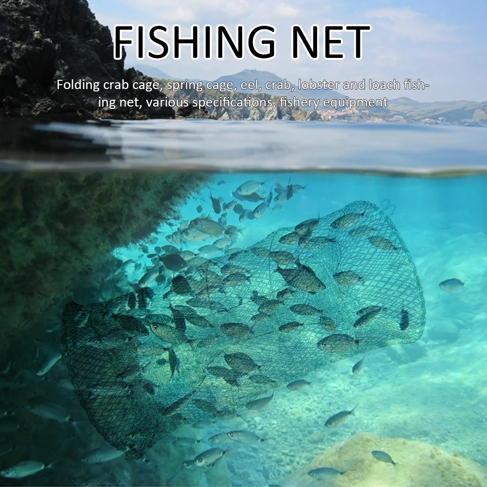 Foldable Fishing Cast Net Crab Trap Fish Cages Fish Loach Crayfish Shrimp  Net Automatic Retractable Shrimp Trap