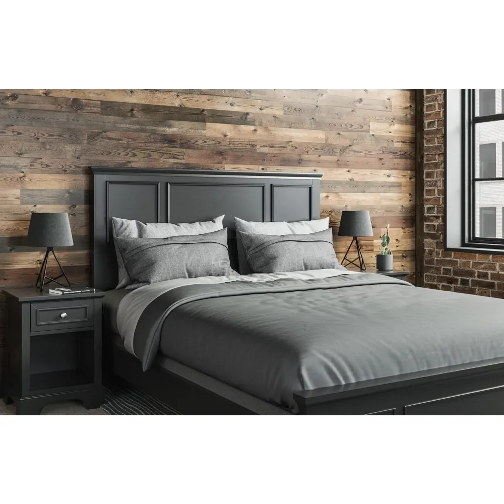 Home Styles Bedford Black Queen Headboard With Raised Panels Double Bed Headboard Wall Panel Picture Frame Moldings Headboards 4