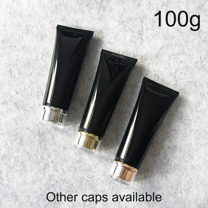 

Black 100ml Plastic Squeeze Bottle 100g Empty Cosmetic Soft Tube Lotion Facial Cleanser Hand Cream Refillable Travel Container
