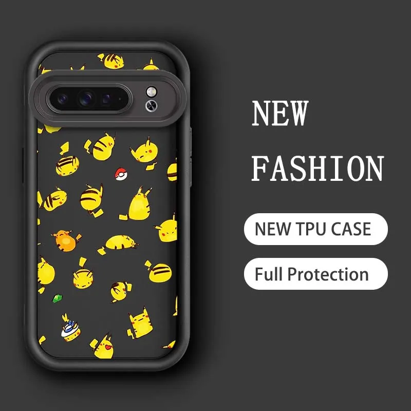 P-Pokemones P-Pikachus Anime Eye Ladder Shockproof Soft TPU Phone Case