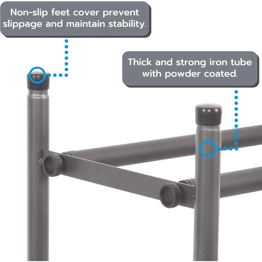 Expandable Shoe Rack 16 Pairs Stackable Small Shoe Rack Metal Adjustable Shoes Organizer for Closet Entryway Hallway Garage Fro