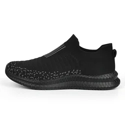 Classic Men's Breathable Mesh Walking Sneakers - 41 (Black)