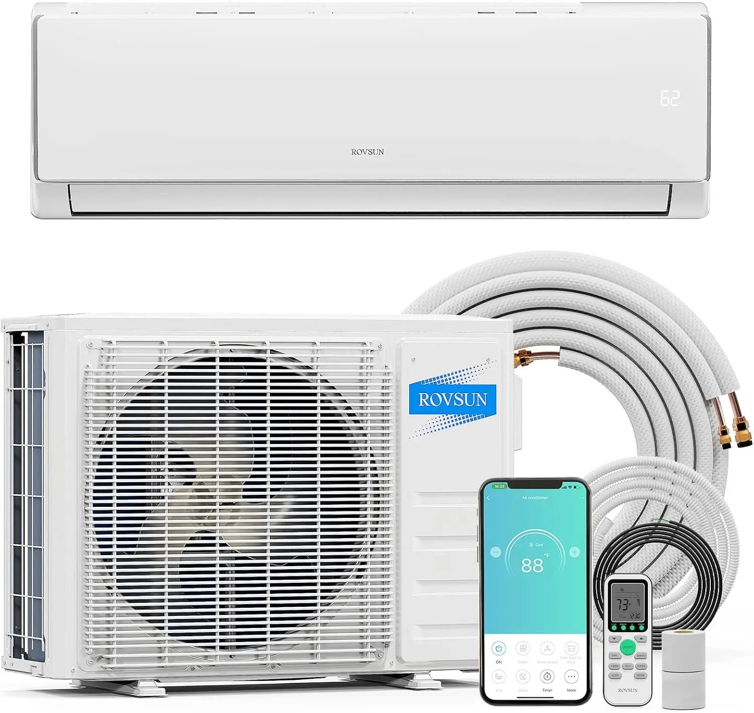 11500 BTU Wifi Enabled Mini Split Air Conditioner & Heater 17 SEER2 115V Inverter Ductless Wall AC Unit Pre-Charged Condenser 1 11500 BTU Wifi Enabled Mini Split Air Conditioner & Heater 17 SEER2 115V Inverter Ductless Wall AC Unit Pre-Charged Condenser 1