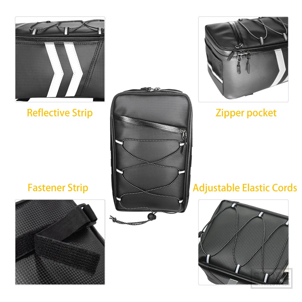 Motorcycle Tail Bag Multifunction Rear Seat 9L Large Capacity Rider Backpack Waterproof Carrier