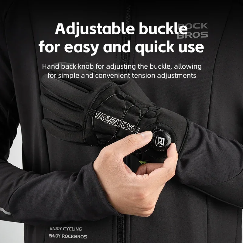 Cycling Gloves Ski Gloves ROCKBROS Warm Bicycle Gloves Outdoor Touch Screen Winter Gloves Windproof