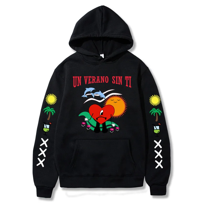 

2022 New Bad Bunny Men's Women's Printed Hoodie Fashion Street Hip Hop Hoodie Sweatshirt Unisex Hot Sale Hoodie