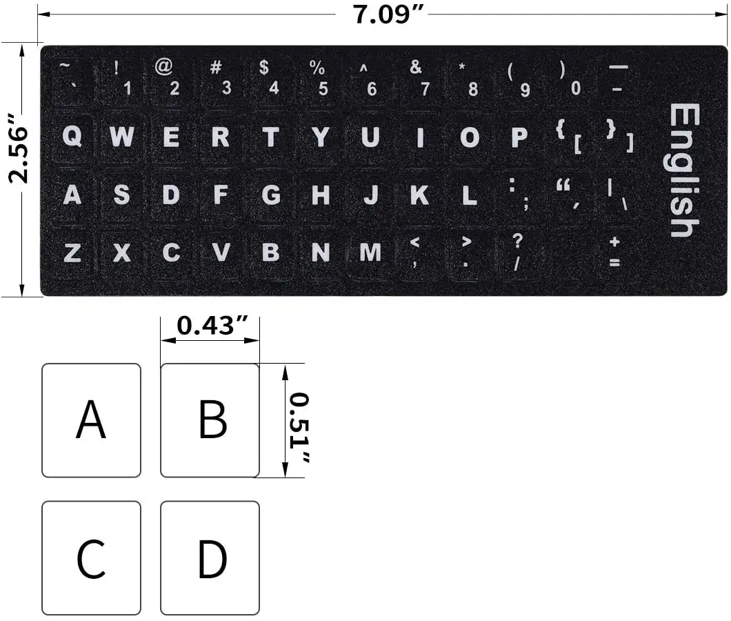 Universal English traditional Chinese German Russian Japanese Korean Thai Arabic keyboard layout sticker for Computer Laptop