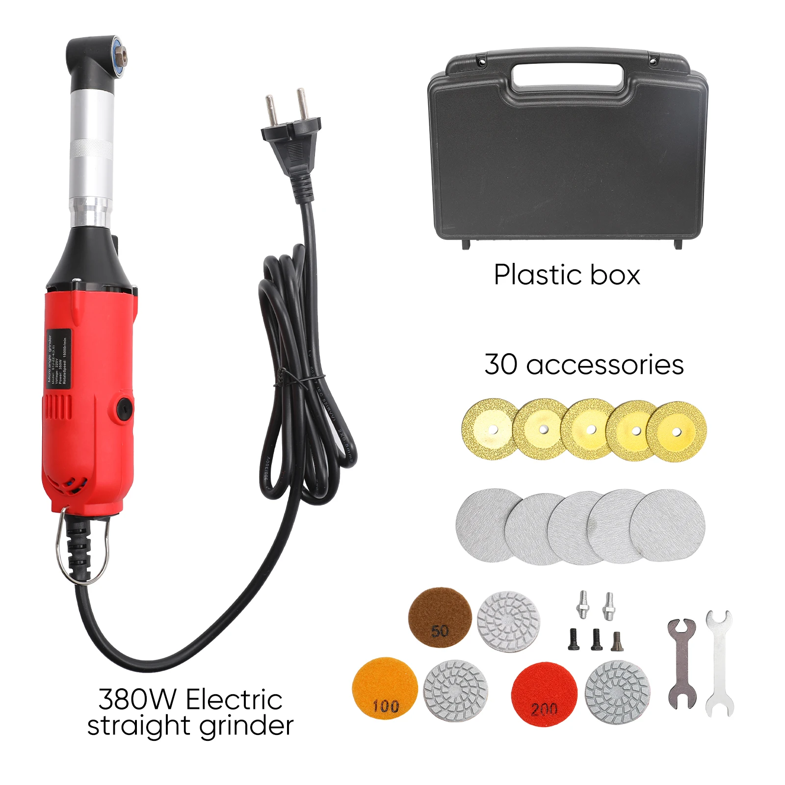Keramikfliesen-Schönheits-Nähwerkzeug, 380 W, elektrischer gerader Schleifer, 6 variable Geschwindigkeiten, Reinigungsmaschine, Schleifmaschine, Polierer – Detail 7