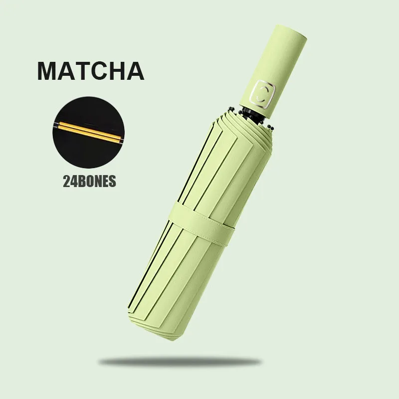 Велика 24-костна одноколірна автоматична парасолька, розбірна, широкоформатна зовнішня парасолька із захистом від ультрафіолетового випромінювання, автоматична парасолька