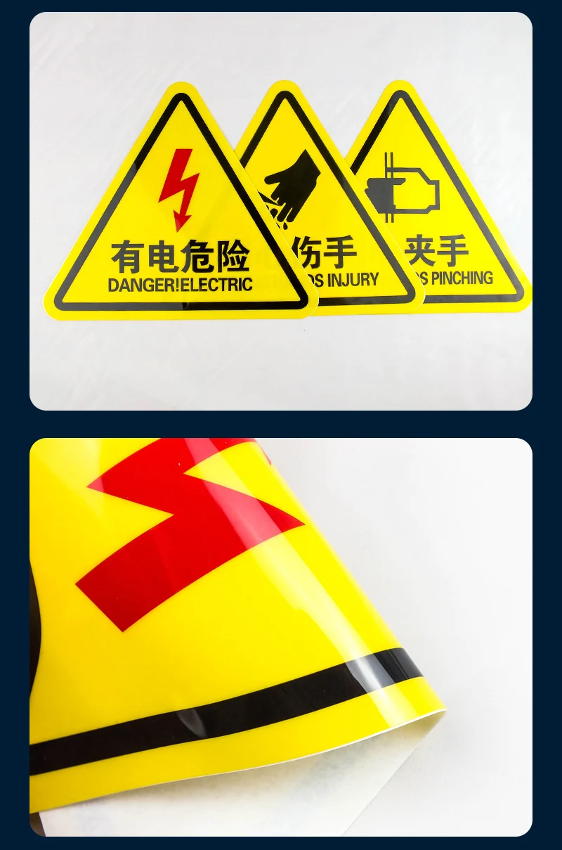 3pcs Warning Injure Hand Stickers Machine Warning Label Stickers Safety  Warning Sign Stickers 
