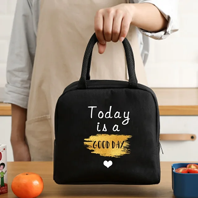 Insulated Lunch Bag  Zipper Cooler Tote Thermal Bag Lunch Box  Canvas Food Picnic Lunch Bags for Work Handbag Food Pattern 4Food021