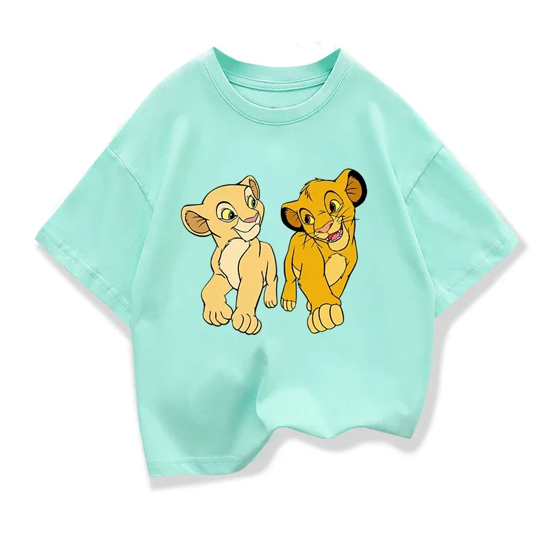 The Lion King Simba T Shirt Kids Boys Clothes White Short Sleev T-shirts Children Clothing Baby Tops 2-12 Years cotton t shirt t shirt kids t shirt
