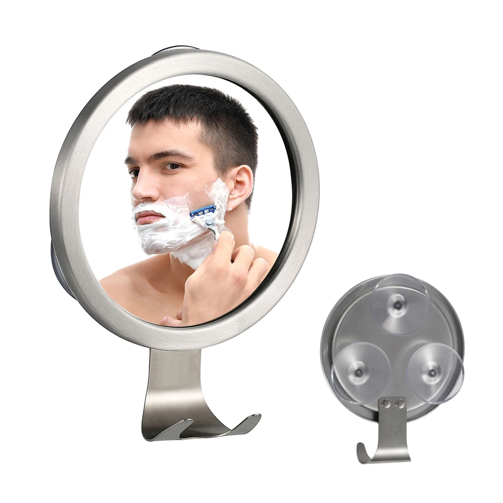 Bathroom Mirror Fogless Shower Shaving Mirror with Suction Cup Washroom Wall Mount Anti Fog Makeup Mirror Bathroom Accessories
