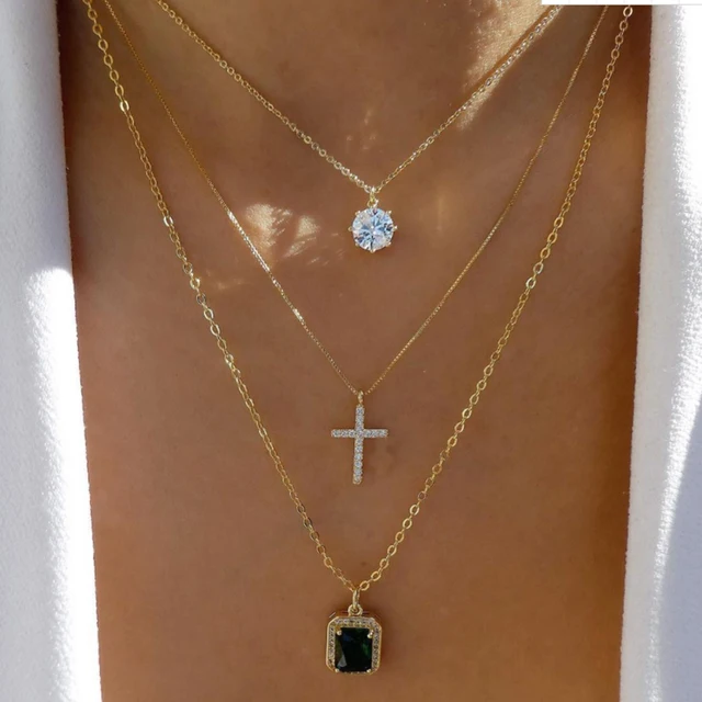 Colliers en chaîne de perles tressées simples, ton or, ensemble de colliers avec pendentif superposé pour femmes, usage quotidien et de fête, 5 pièces/ensemble