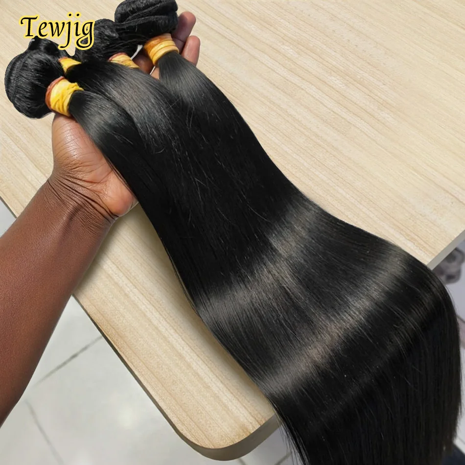 Human Hair Straight Bundles Weave Extensions Natural Color