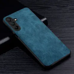 Premium Scratch-Resistant PU Leather Phone Case - Solid Color Protective Cover for Galaxy A16 (Dark Blue)