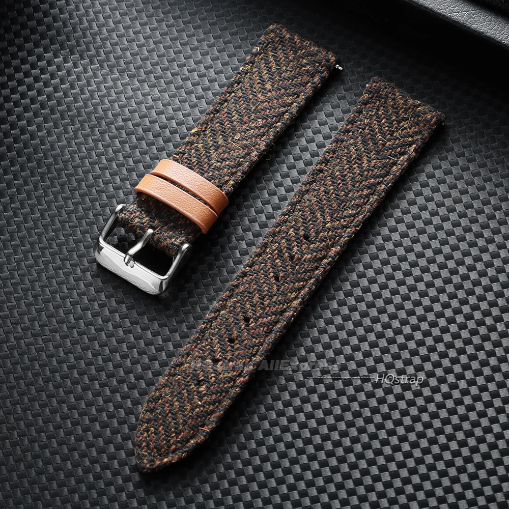 Elegant Vintage Nylon and Leather Watch Strap, Quick Release Universal Watchband (18mm, 20mm, 22mm)
