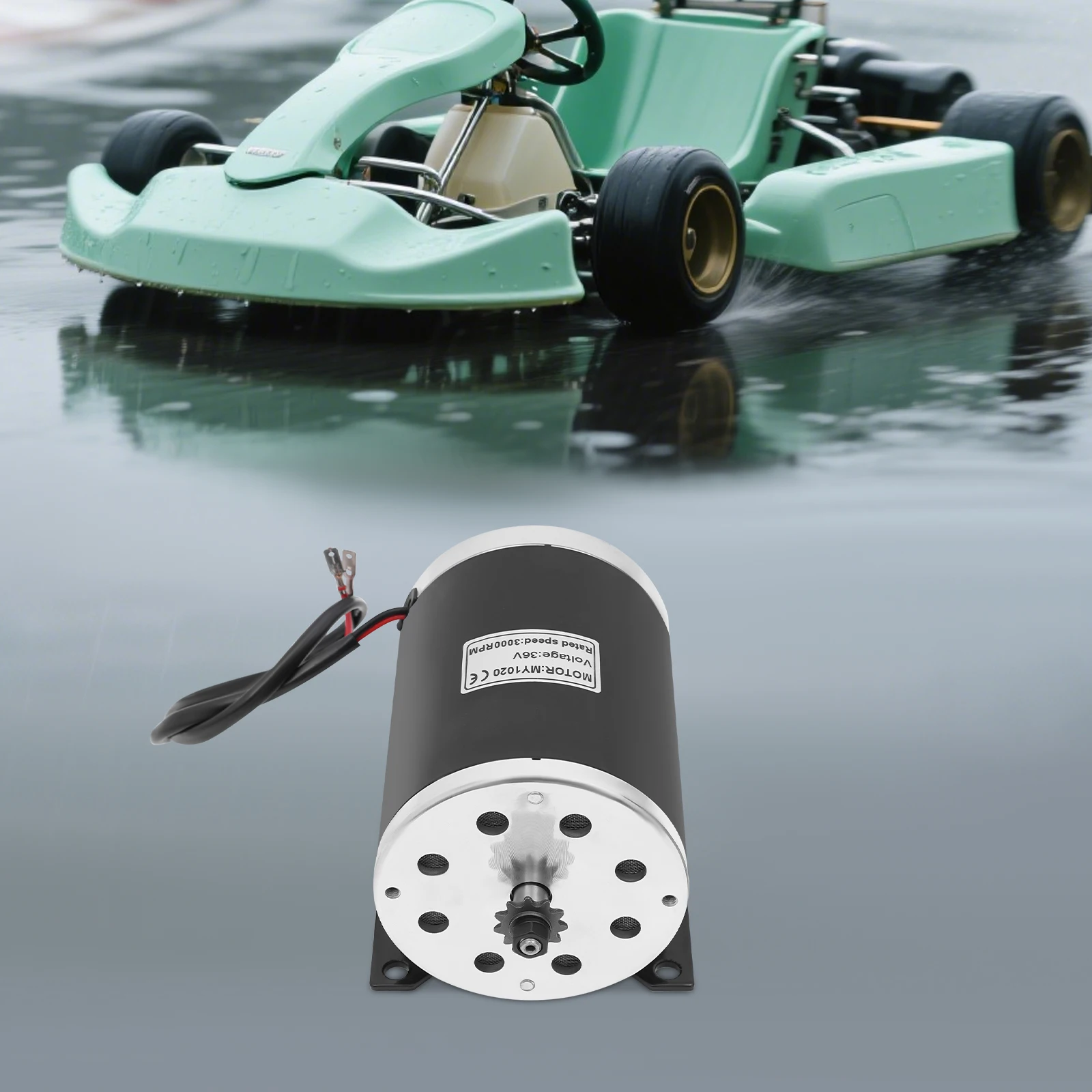 1000W 36V Brushed Motor High Torque Electric Go Kart Motor 11T Chain Sprocket 3000RPM for Electric Bicycle Scooter ATV Bike