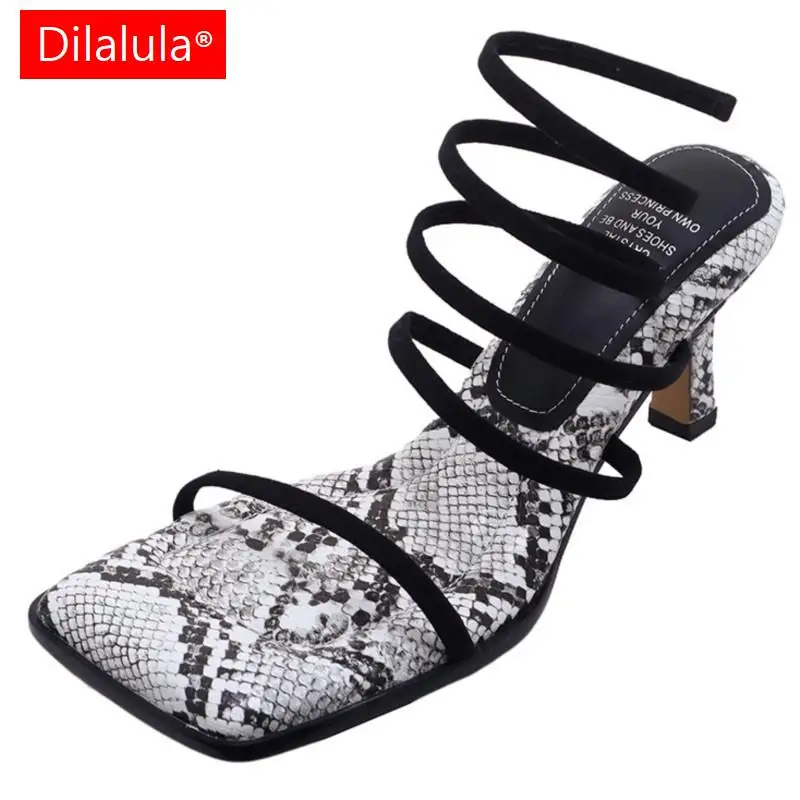 

Dilalula New Arrival Sexy Ladies Ankle Wrap Genuine Sandals Narrow Band Mules Women Thin High Heels Party Dating Sandals 2023