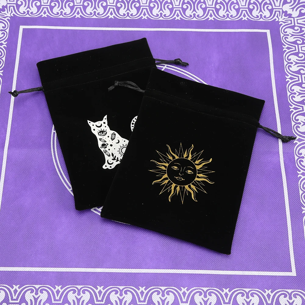 Tarot Card Bag Composite Fleece Drawstring Storage Bag Tarots Storage Dice Rune Jewelry Pouch Christmas Party Gift Pouch tarot card storage bag