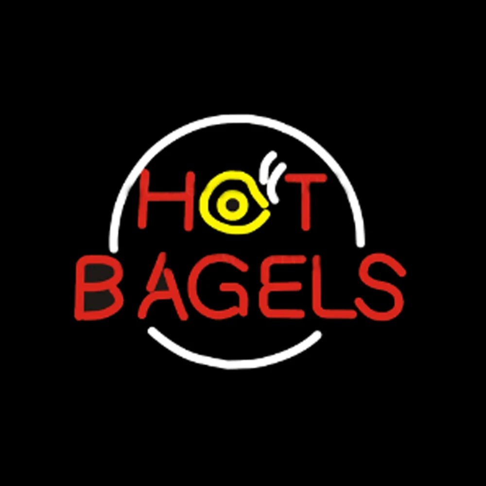 

Hot Bagels Custom Lamp Handmade Real Glass Tube Bar Store Restaurant Bakery Advertise Decoration Display Neon Light Sign 24"X20"