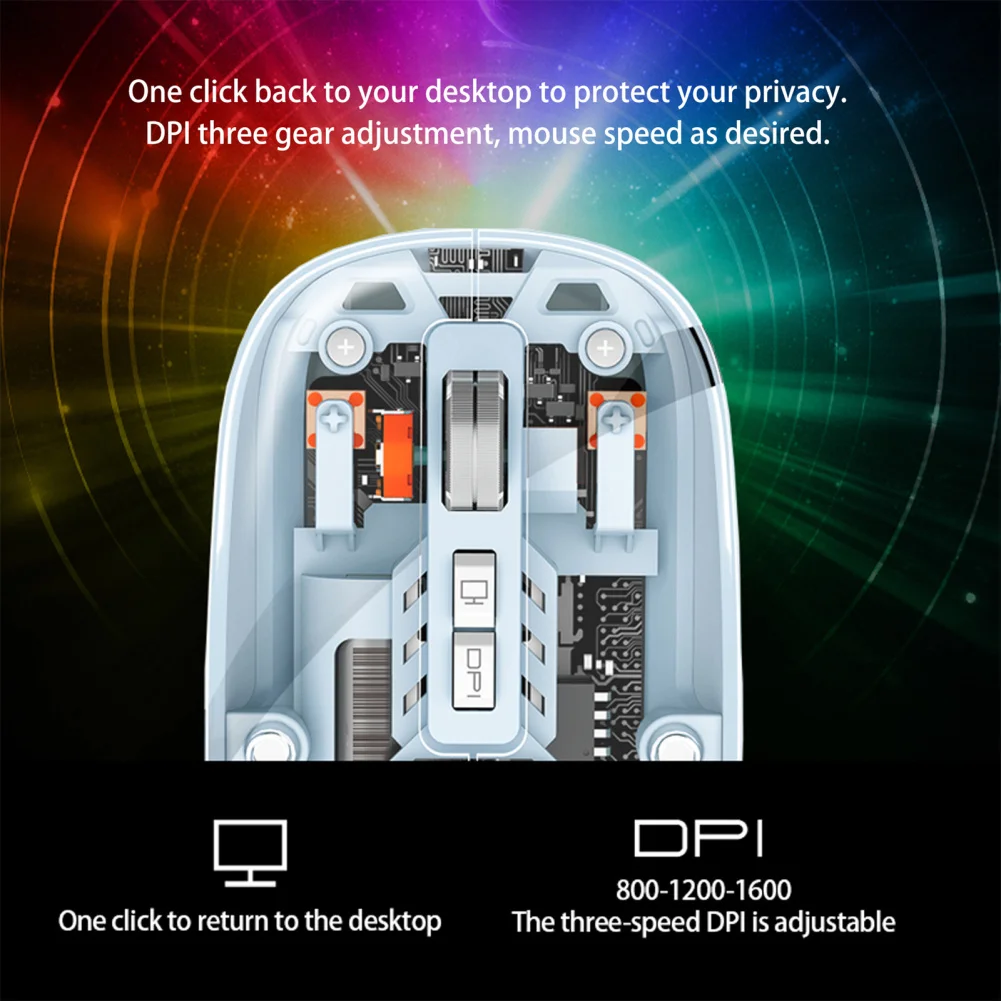 USB 리시버 내장 무선 컴퓨터 마우스, 충전식 데스크탑 마우스, 500mAh 리튬 배터리, 1600DPI, M233