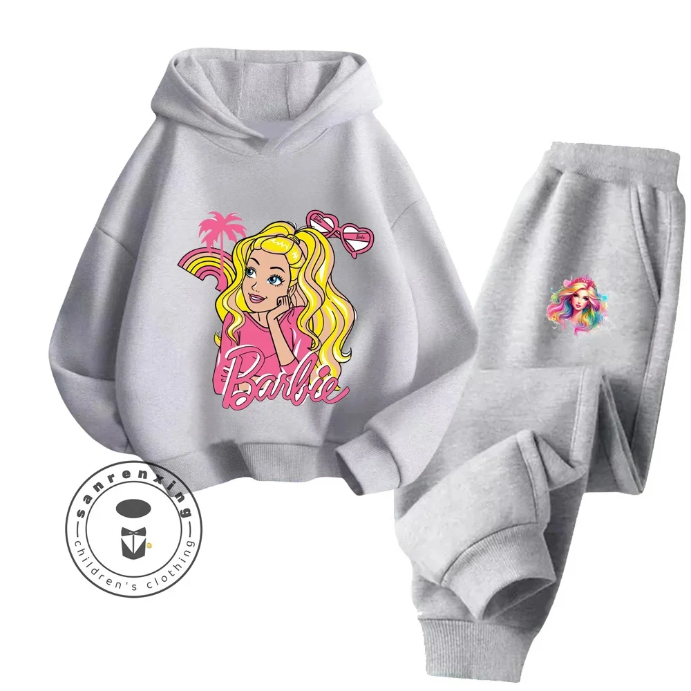 Barbie Soft Cotton Kawaii Long Sleeve Suitable for Children with Cute Graphics Breathable Outdoor Fall Winter Hoodie Tracksuit 5
